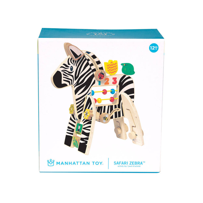 Zabawka edukacyjna Kolorowa zebra w paski, 316310-Manhattan Toy, kostka motoryczna