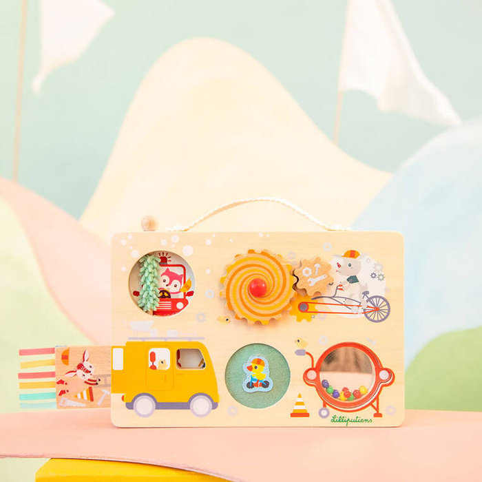 Drewniana tablica manipulacyjna walizka Pojazdy Lilliputiens 83509