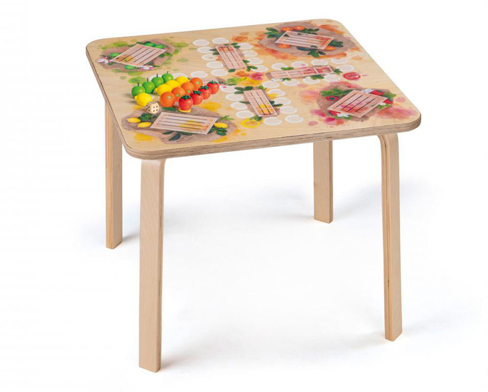Drewniany stolik dla dzieci do gry Chińczyk Owocowe Ludo Erzi 42488