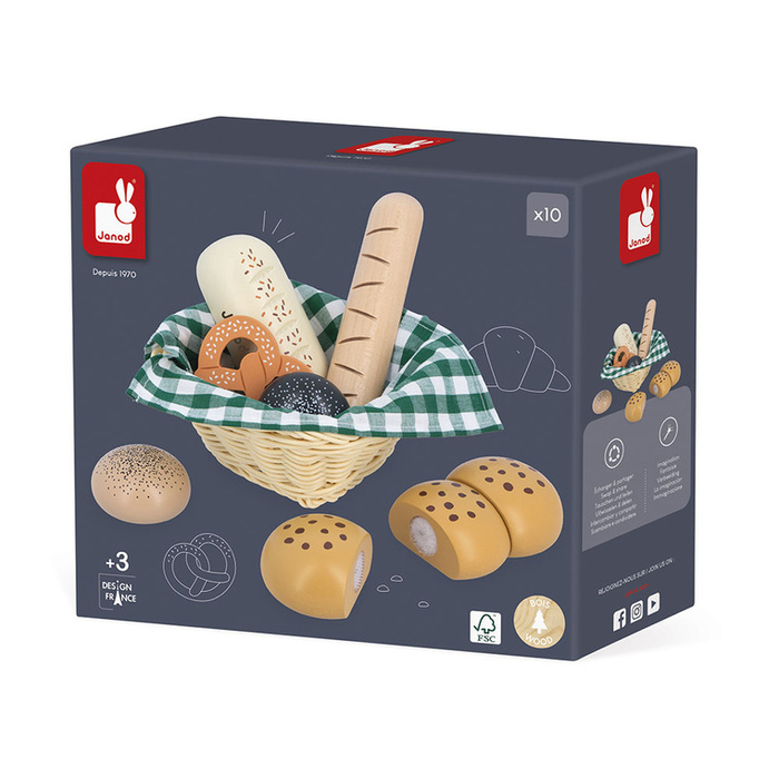 Koszyk z pieczywem z drewna Shiny Grandma Janod J06645