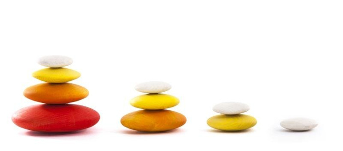 Kolorowa piramida Drewniane głazy 32860-Bajo, układanki dla dzieci