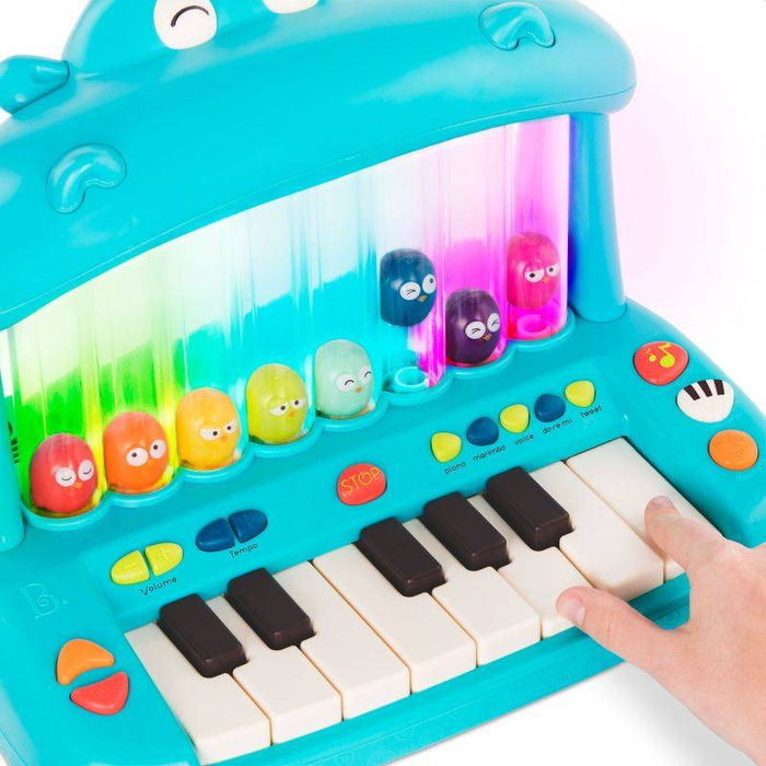 Hippo Pop Play Piano Keyboard ze skaczącymi ptaszkami BX2297Z-B.Toys, zabawki muzyczne