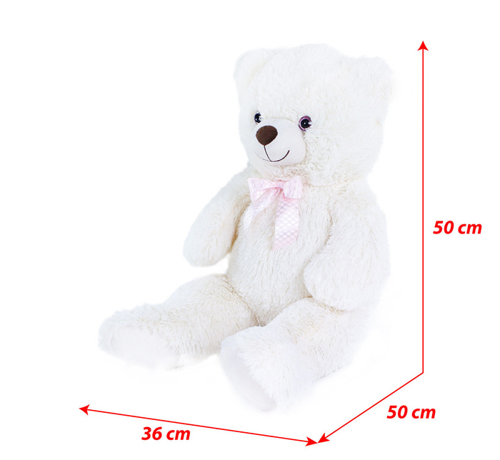 Duży pluszowy miś Lily 78 cm biały z różową kokardką Rappa 210790