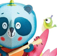 Obrazek 3D na ścianę Muzykalna panda D4903-Djeco, dekoracje do pokoju dziecięcego