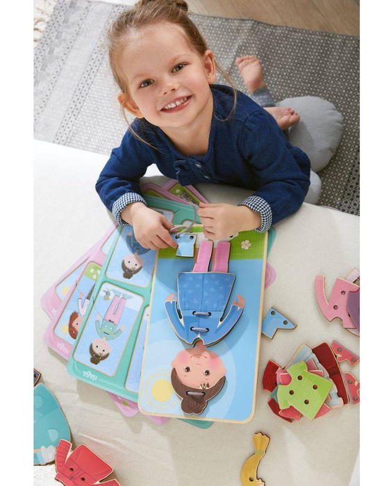 Nawlekanka-sznurowanka Ubierz mnie HB305165-Haba, zabawki motoryczne dla dzieci