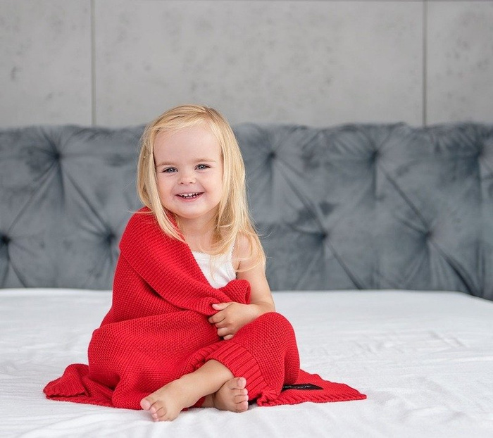 Bambusowy koc Czerwień LL4308-Lullalove, kocyki dla dzieci