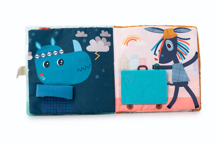 Miękka książeczka aktywizująca z mini komforterem Smok Joe i jego przytulanka 83492 LILLIPUTIENS