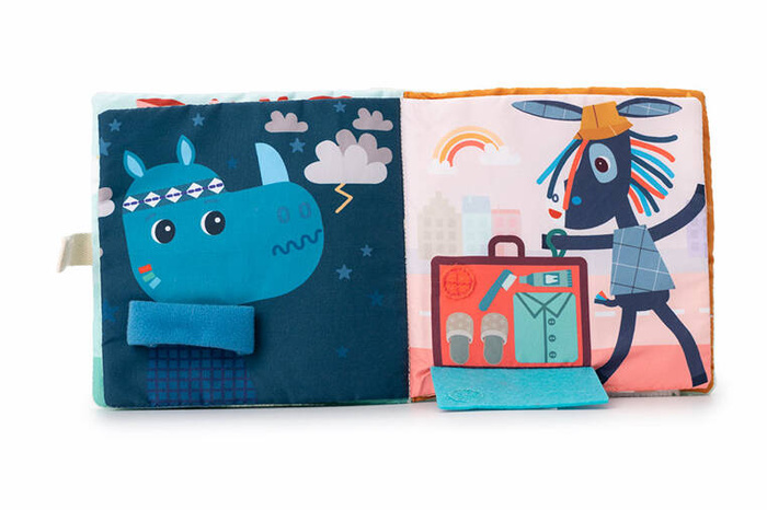 Miękka książeczka aktywizująca z mini komforterem Smok Joe i jego przytulanka 83492 LILLIPUTIENS