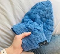 Kocyk ażurowy Boho szafir LL5800-Lullalove, kocyki dla dzieci