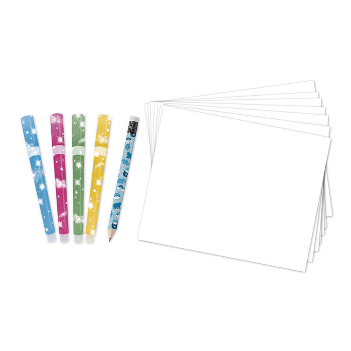 Zestaw kreatywny Rysowanie krok po kroku z brokatowymi markerami 20 rysunków i kolorowanek Janod J09157