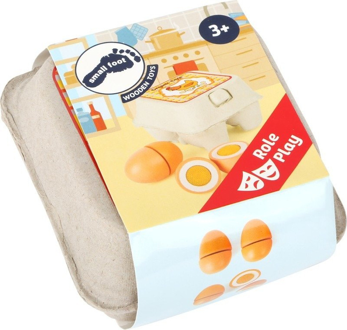 Zabawki drewniane Wiejskie jajka 10591-Small Foot, produkty spożywcze do krojenia