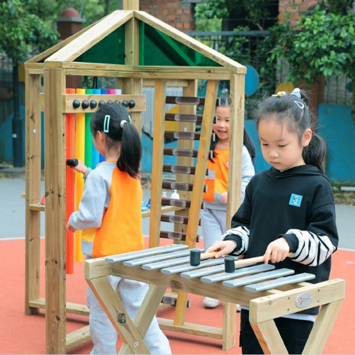 Muzyczny drewniany Plac zabaw XXL CLASSIC WORLD EDU CW70163 Dzwonki Cymbałki i Dzwoneczki dla dzieci do zabawy