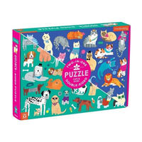 Dwustronne puzzle tekturowe Koty i psy 100 el MP60730-Mudpuppy, puzzle dla dzieci