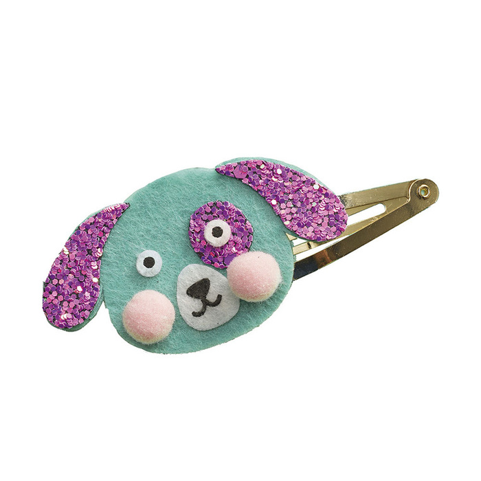 Zestaw kreatywny do tworzenia biżuterii brokatowe spinki do włosów Pieski i kotki Janod J09181