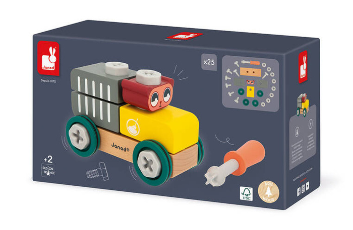 Samochód do składania Drewniana cysterna Miś Brico Kids Janod J06458