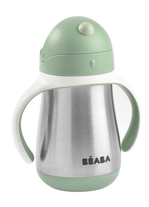 Bidon niekapek ze słomką termobutelka ze słomką 250 ml Sage green Beaba 913535