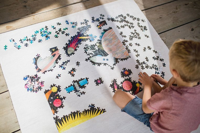 Kosmos - świecące w ciemności puzzle 500 el dla całej rodziny MP61003-Mudpuppy, puzzle tekturowe