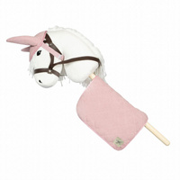 Podkładka pod siodło i bonetka sztruksowy róż akcesoria do Hobby Horse Astrup 84372