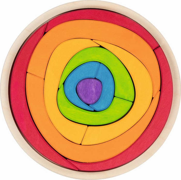 Drewniana układanka Oculus półokrągłe klocki drewniane Goki 58329