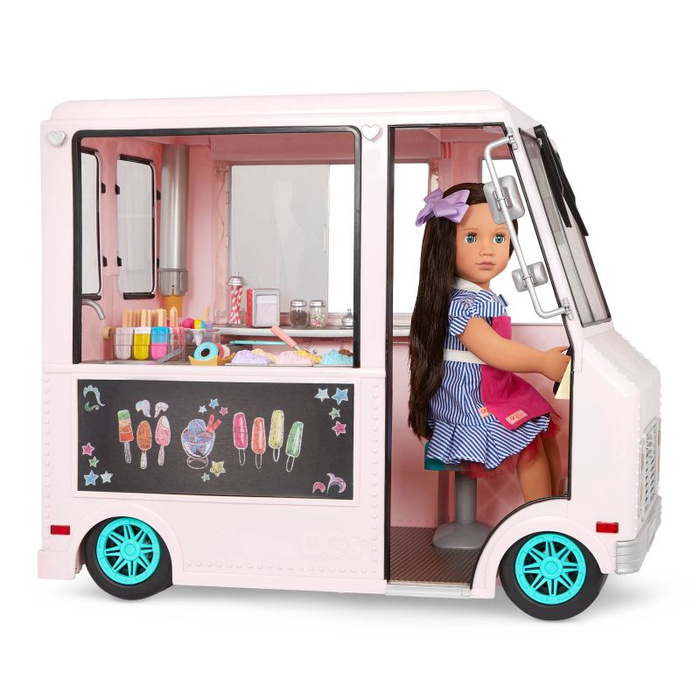 Lodziarnia na kółkach Różowy samochód dla lalek Sweet stop ice cream truck Our Generation BD37363Z
