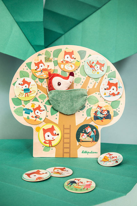 Drewniana tablica magnetyczna Mój dzień Lisiczka Alice Lilliputiens 83545