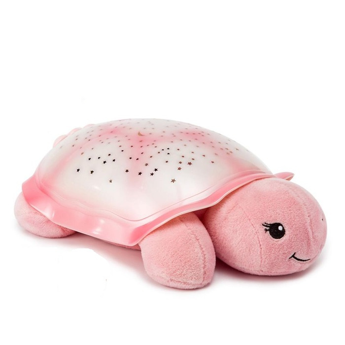 Lampka nocna z projekcją świetlną Cloud b® Twinkling Twilight Turtle™ Aqua CLTT-7323-T2 Żółw różowy dla najmłodszych
