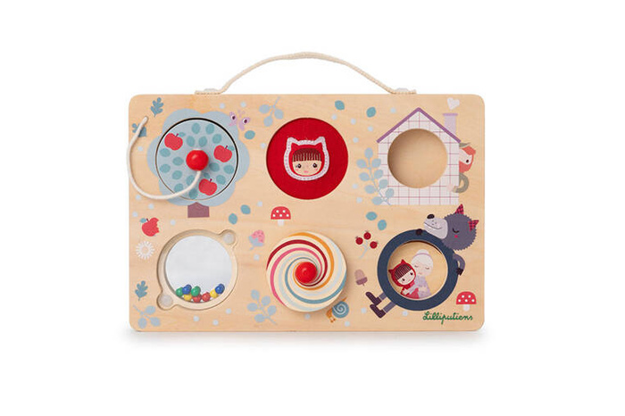 Drewniana tablica manipulacyjna walizka Czerwony Kapturek Lilliputiens 83510