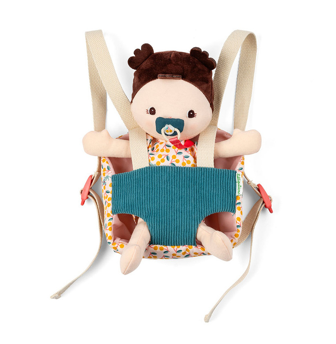 Lalka Dzidziuś Jeanne w nosidełku z akcesoriami Lilliputiens 83634