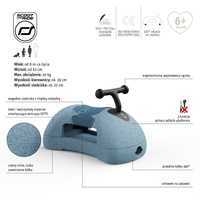 Ewolucyjny jeździk pchacz 3w1 My First Scootandride Steel 96595