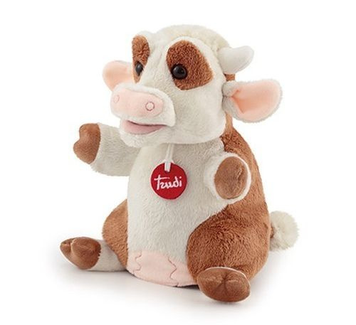 Pacynka pluszak na rękę krówka w brązowe łatki Trudi 29837 zabawa w teatrzyk