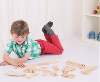 25 torów do kolejki drewnianej, BJT052-Bigjigs Rail