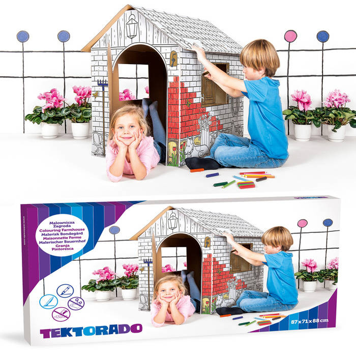 Tekturowy domek dla dzieci do samodzielnego złożenia, 0001-Tektorado, zabawki dla chłopców