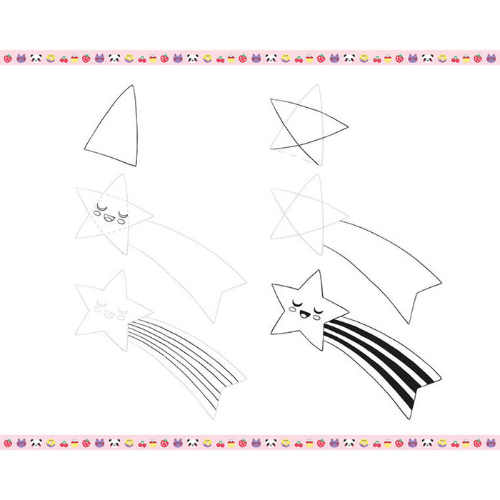 Zestaw kreatywny Rysowanie krok po kroku Modele kawaii 20 rysunków J09156 Janod