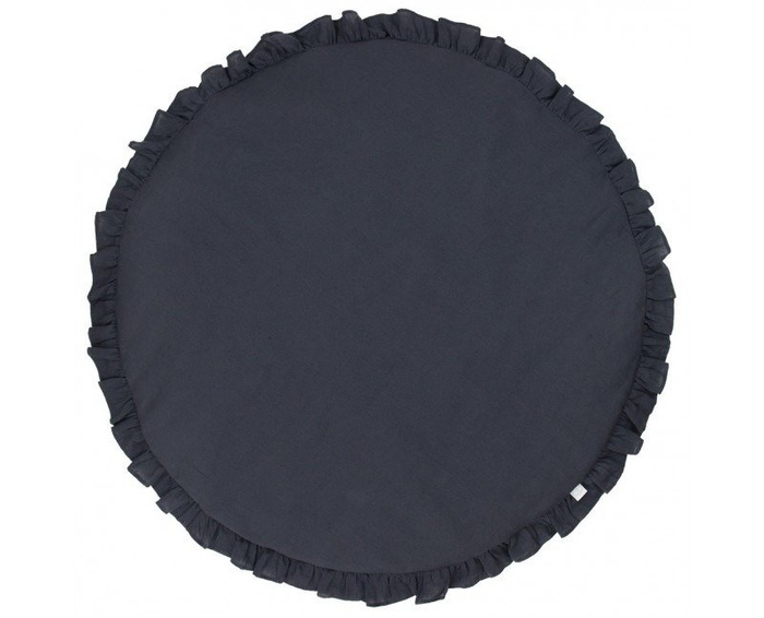 Lniana mata z falbanką grafit PN13205-Cotton Sweets, pokój dziecka