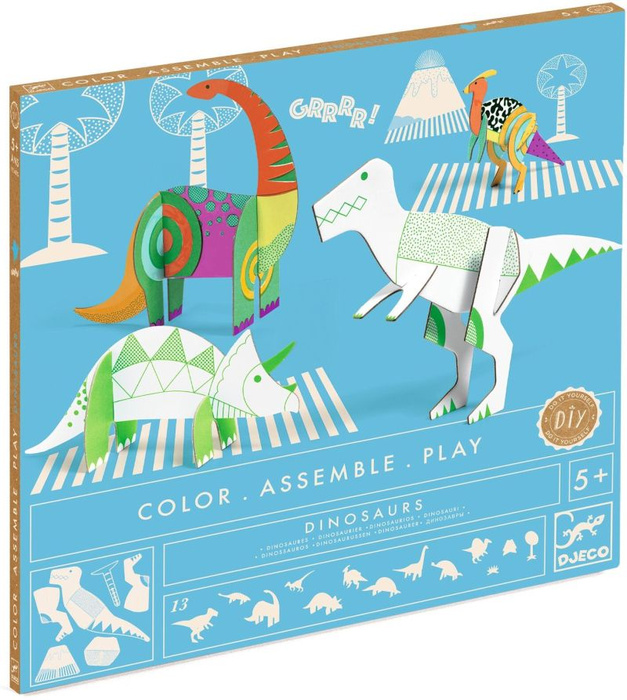 Zestaw kreatywny zrób to sam Dinozaury 3D Djeco DJ08004