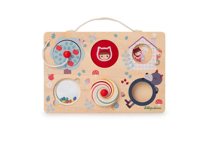 Drewniana tablica manipulacyjna walizka Czerwony Kapturek Lilliputiens 83510