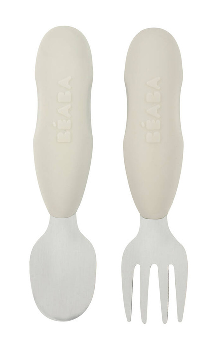 Zestaw pierwszych sztućców ze stali nierdzewnej Velvet grey Beaba 913581