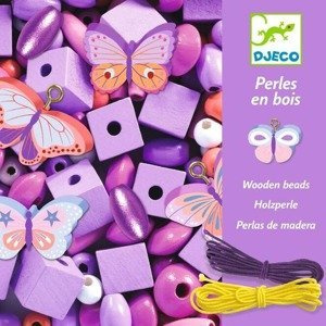 Biżuteria dla dzieci Fioletowy świat motyli DJ09810-Djeco, biżuteria z drewna
