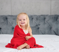 Bambusowy koc Czerwień LL4308-Lullalove, kocyki dla dzieci