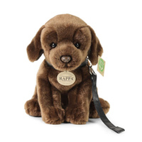 Pluszowy piesek na smyczy brązowy Labrador 25 cm Rappa 230149 