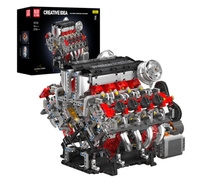 Klocki konstrukcyjne Mould King 10130 Silnik F488 Italian V8 Engine 2718 elementów
