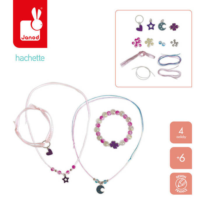 Zestaw kreatywny do tworzenia biżuterii z zawieszkami zmieniającymi kolor Janod J09182