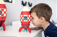 Drewniana, mała, magnetyczna rakieta, "Czerwona strzała", JND05207-Janod, zabawki dla chłopców