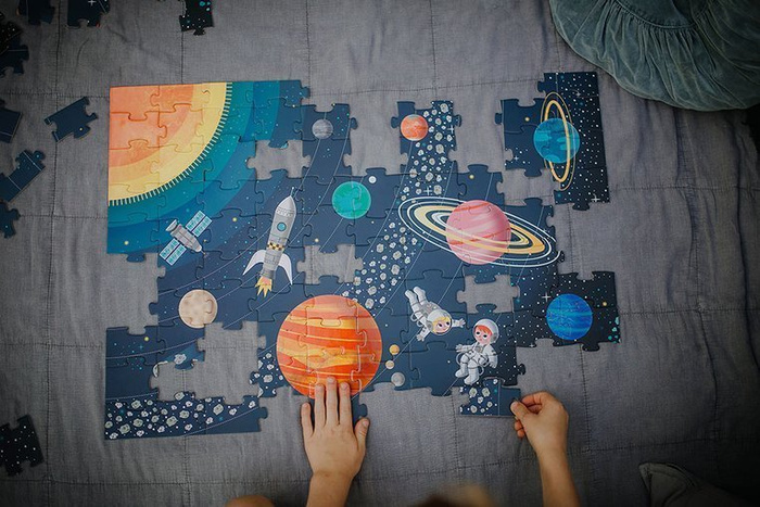 Puzzle edukacyjne Układ słoneczny 100 elementów 5+, Janod J02678