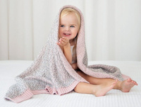 Oddychający koc bawełniany z wełną Różowy LL4834-Lullalove, kocyki dla dzieci