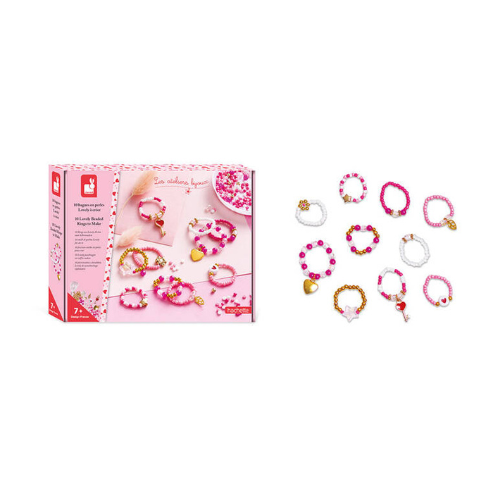 Zestaw kreatywny do tworzenia biżuterii Pierścionki z koralików J09125 Janod