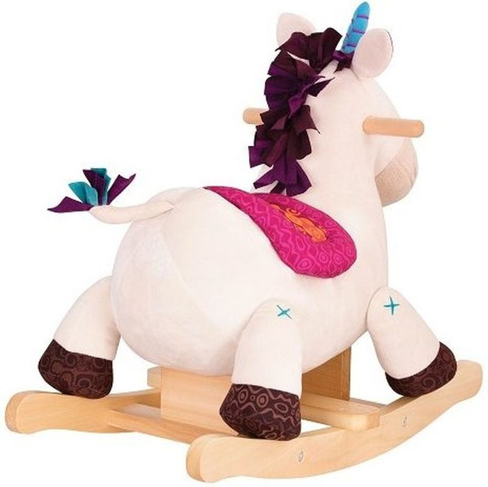 Pluszowy koń na biegunach jednorożec Rodeo Rocker Dilly Dally B.Toys BX1660Z