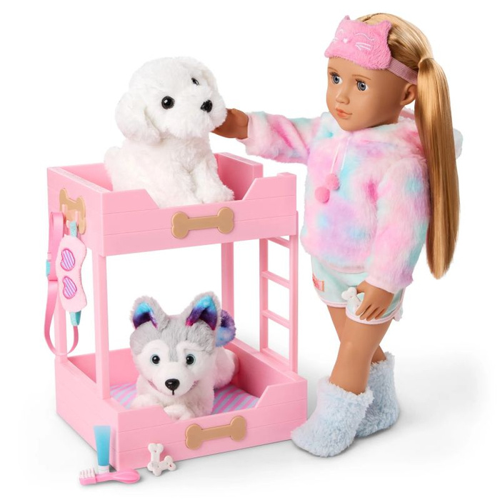 Łóżko piętrowe z pieskiem i akcesoriami różowe Puppy Dreams Bunk Bed Our Generation BD35530Z