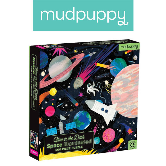 Kosmos - świecące w ciemności puzzle 500 el dla całej rodziny MP61003-Mudpuppy, puzzle tekturowe