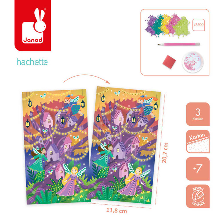 Zestaw kreatywny naklejanie Diamencików 1350 szt. Magia Janod J07877